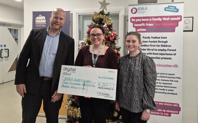 Pictured with Rosie Sadler and Neil Brookes is Katie Stewart (Marketing Co-ordinator) at Koala North West.